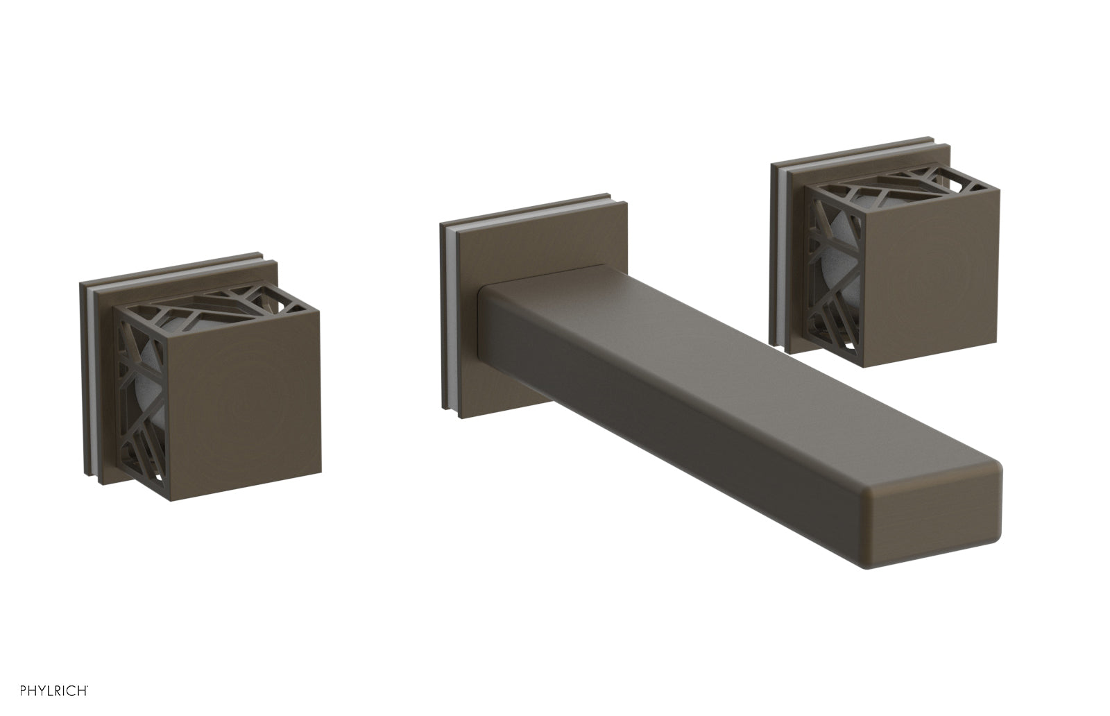Phylrich JOLIE Wall Tub Set - Square Handles with "White" Accents