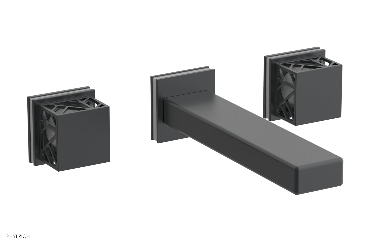 Phylrich JOLIE Wall Tub Set - Square Handles with "White" Accents