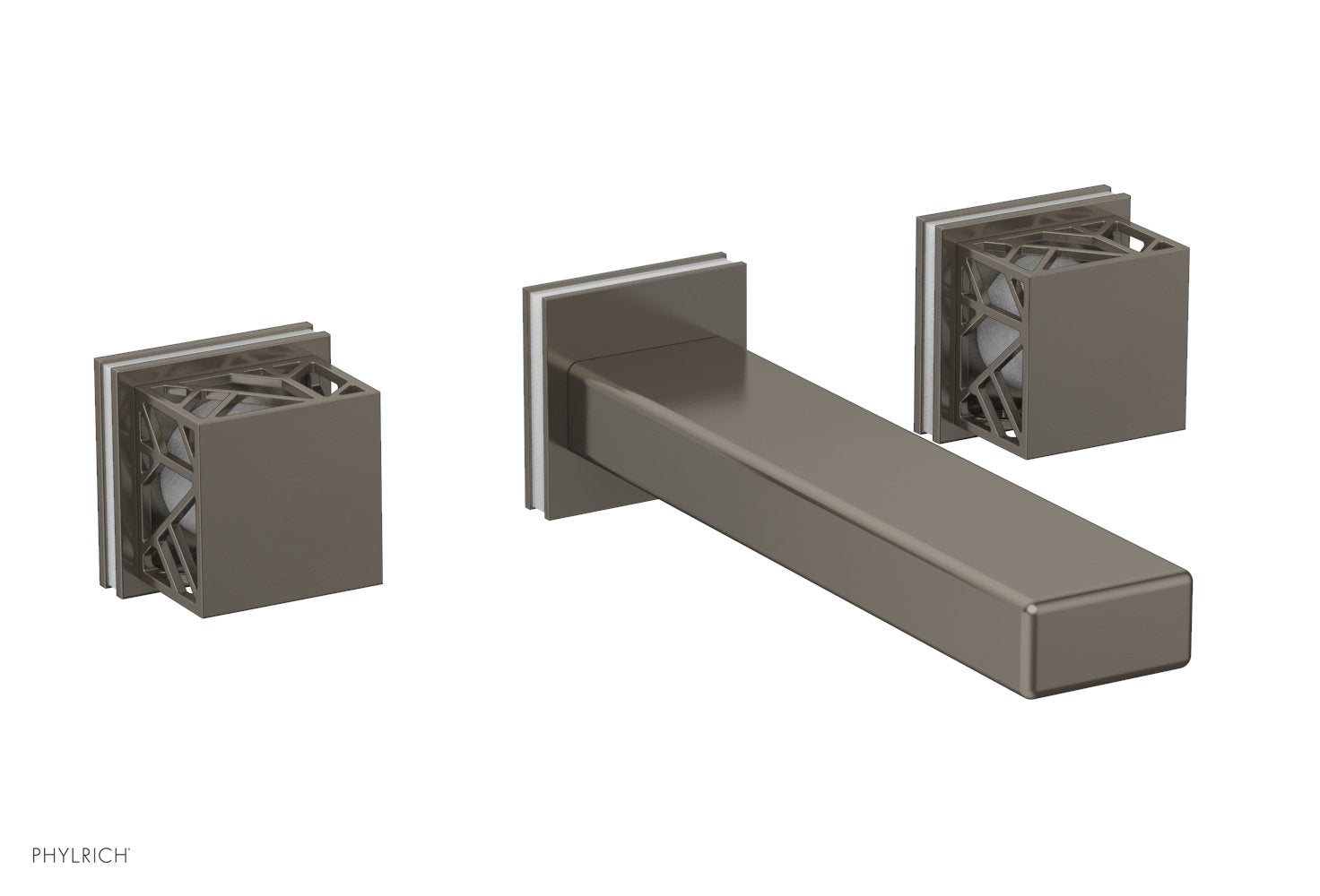 Phylrich JOLIE Wall Tub Set - Square Handles with "White" Accents