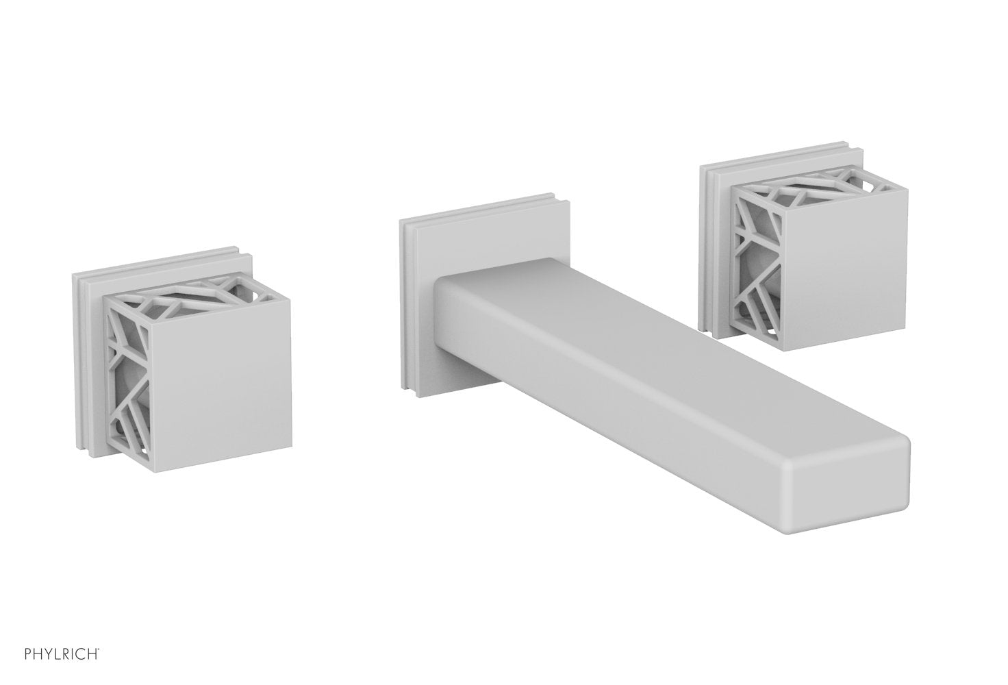 Phylrich JOLIE Wall Tub Set - Square Handles with "White" Accents