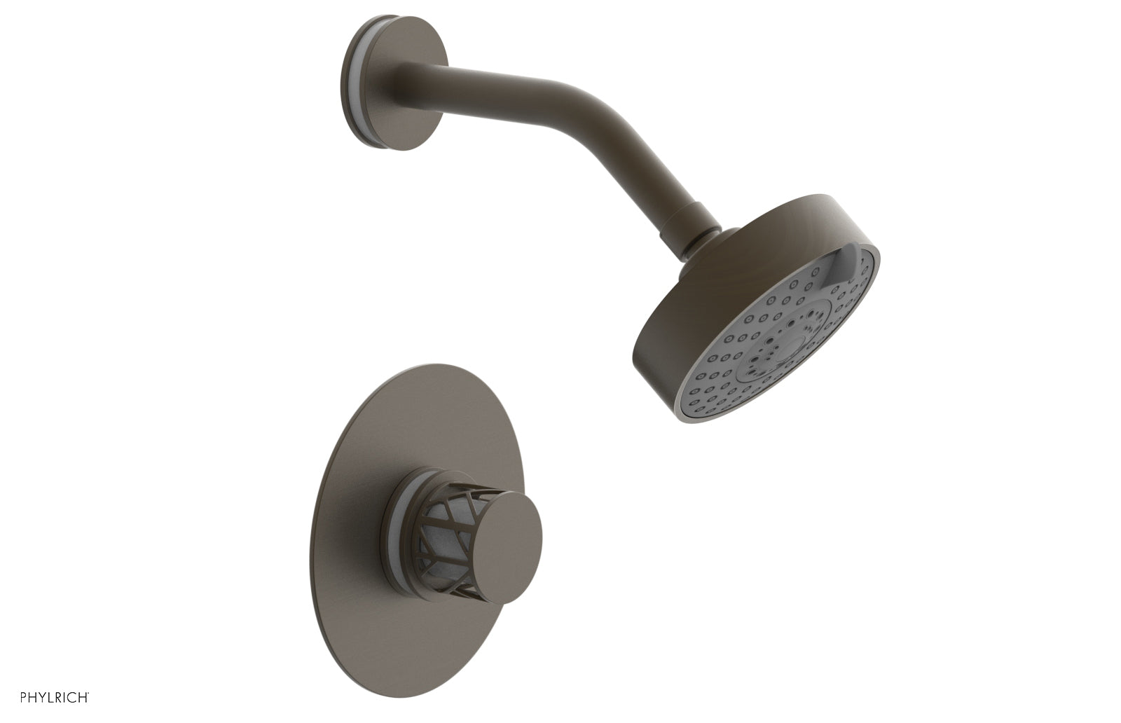 Phylrich JOLIE Pressure Balance Shower Set - Round Handle with "White" Accents