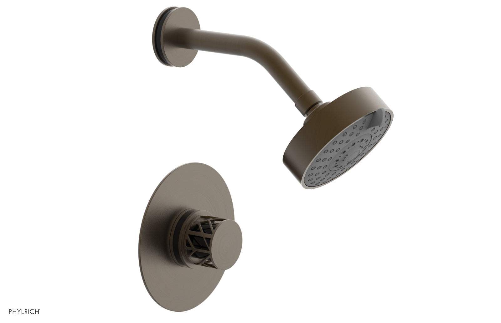 Phylrich JOLIE Pressure Balance Shower Set - Round Handle with "Black" Accents