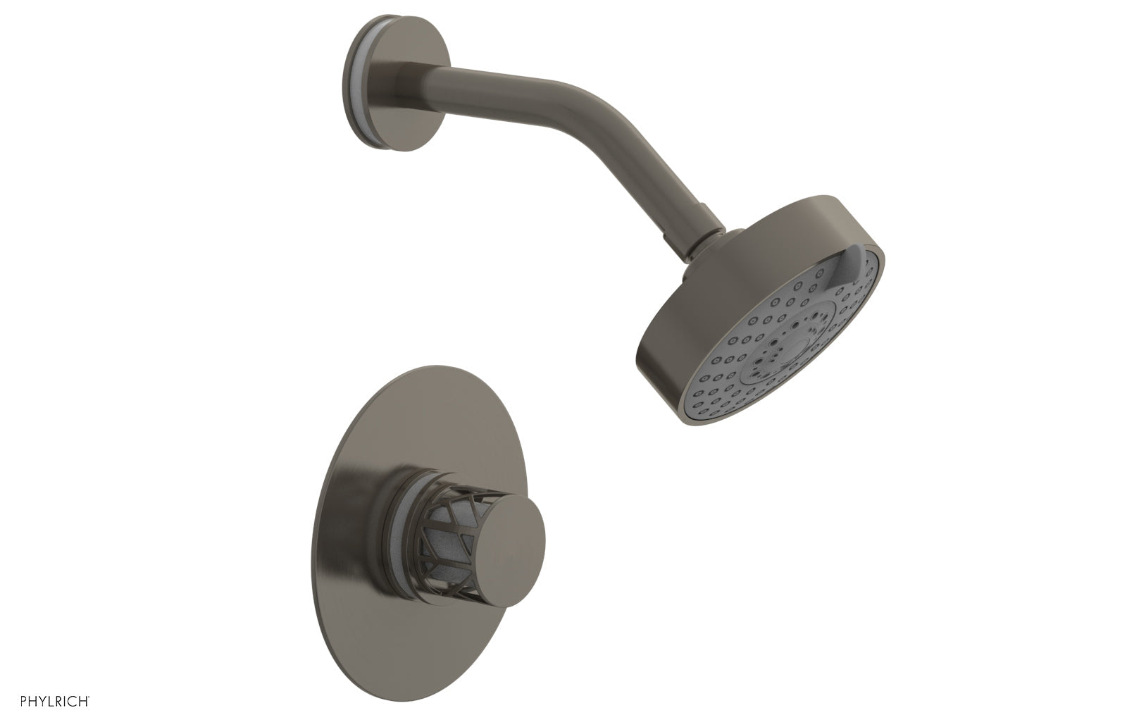 Phylrich JOLIE Pressure Balance Shower Set - Round Handle with "White" Accents