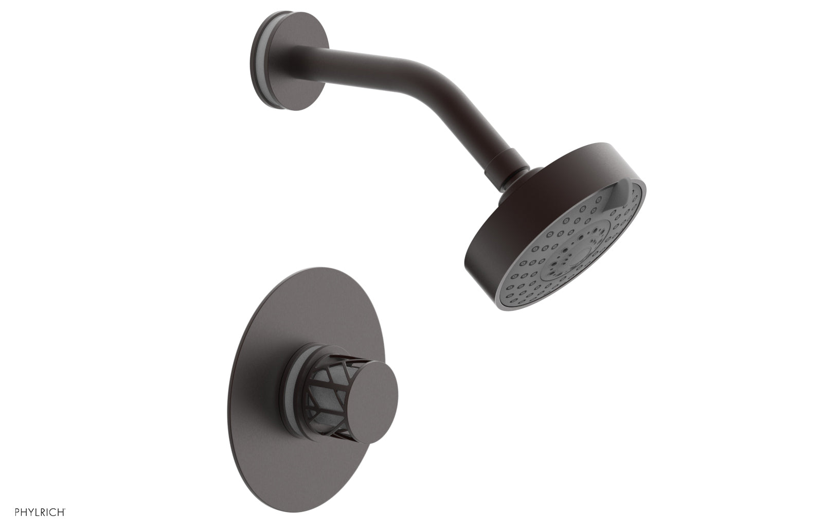 Phylrich JOLIE Pressure Balance Shower Set - Round Handle with "White" Accents