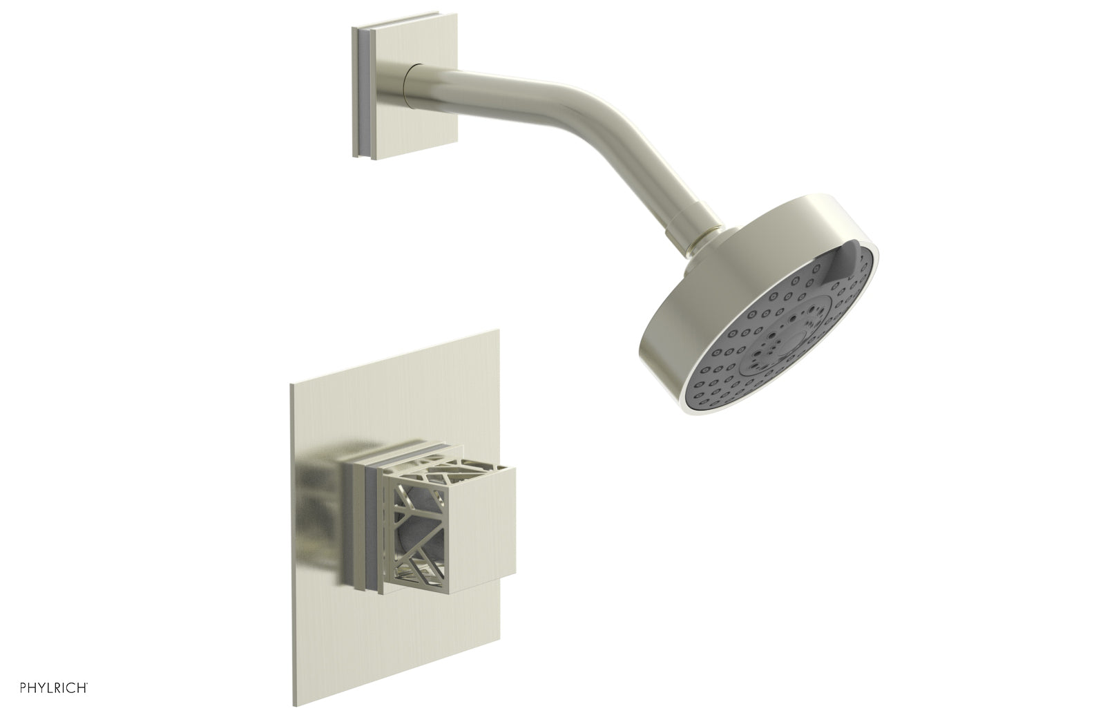 Phylrich JOLIE Pressure Balance Shower Set - Square Handle with "White" Accents