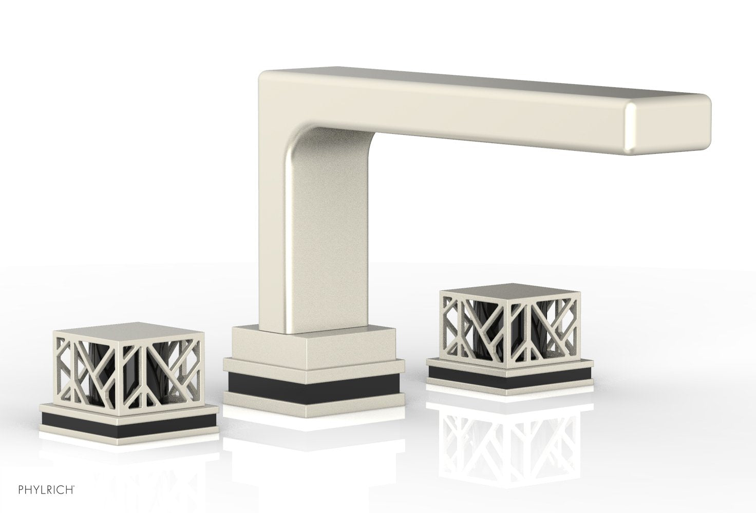 Phylrich JOLIE Deck Tub Set - Square Handles with "Black" Accents