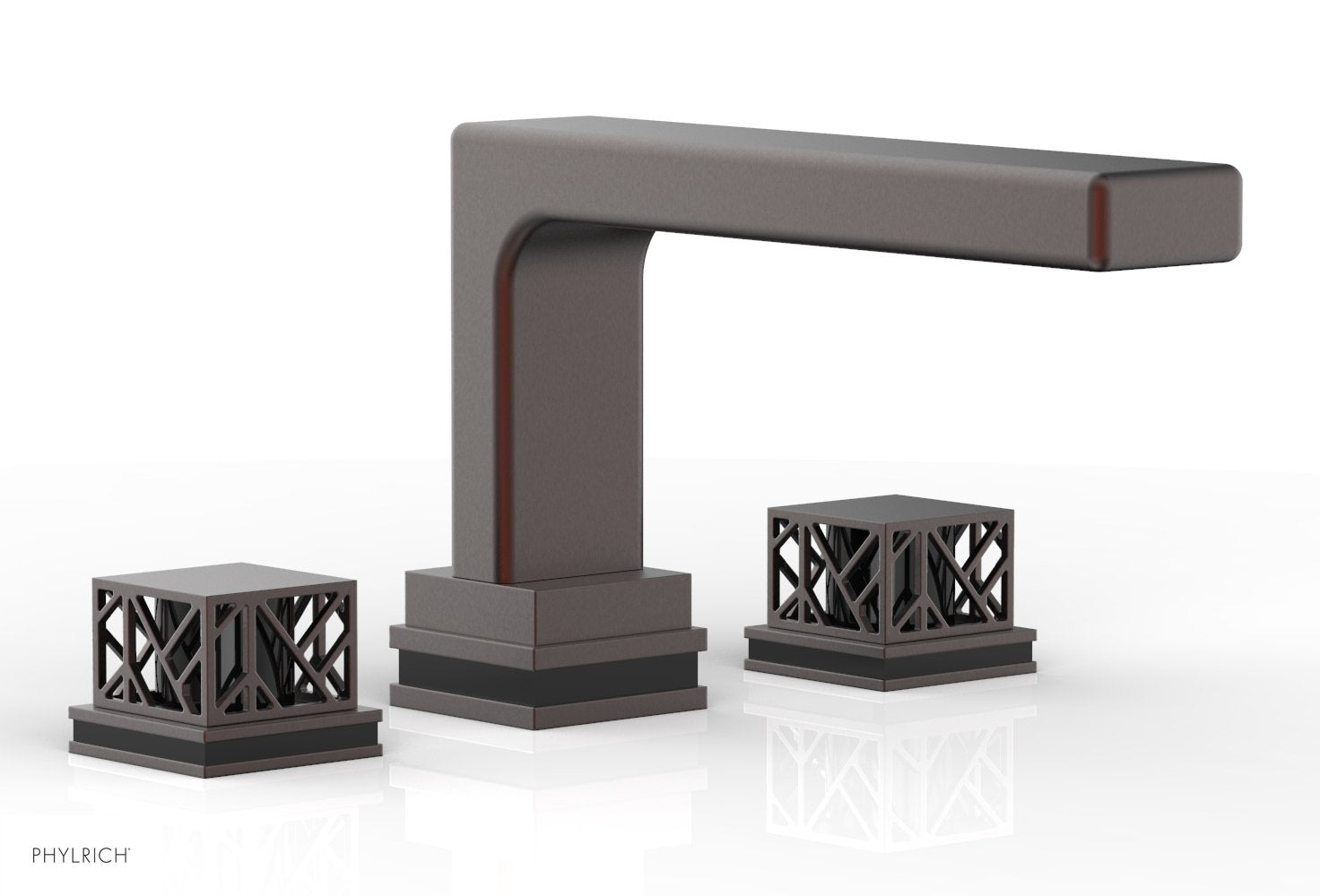 Phylrich JOLIE Deck Tub Set - Square Handles with "Black" Accents