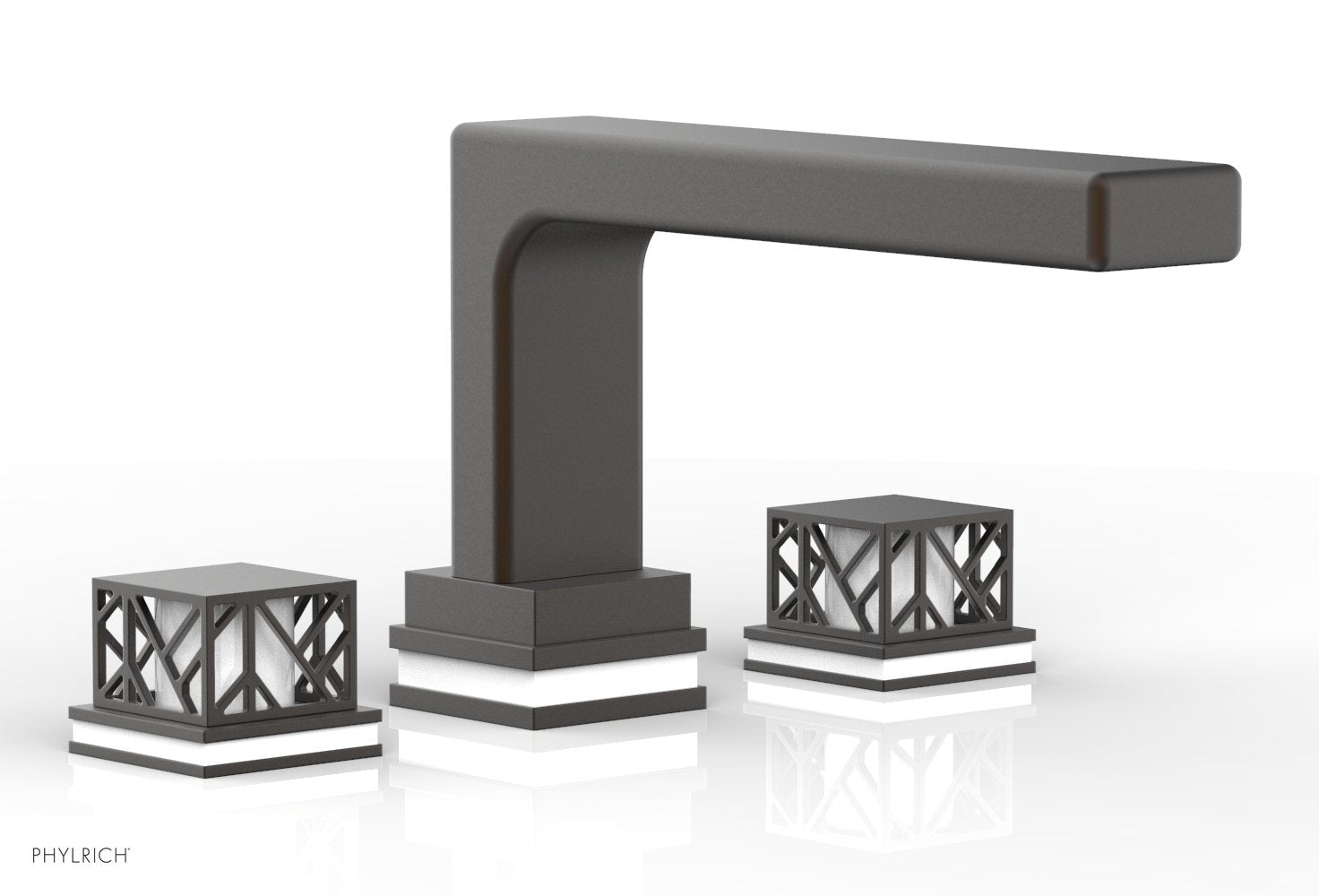 Phylrich JOLIE Deck Tub Set - Square Handles with "White" Accents