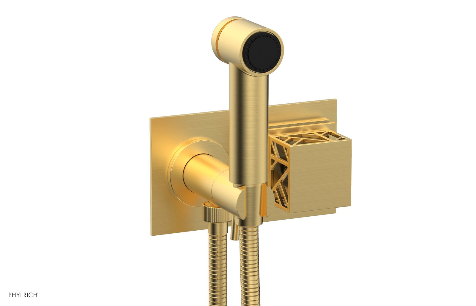 Phylrich JOLIE Wall Mounted Bidet, Square Handle with "Black" Accents
