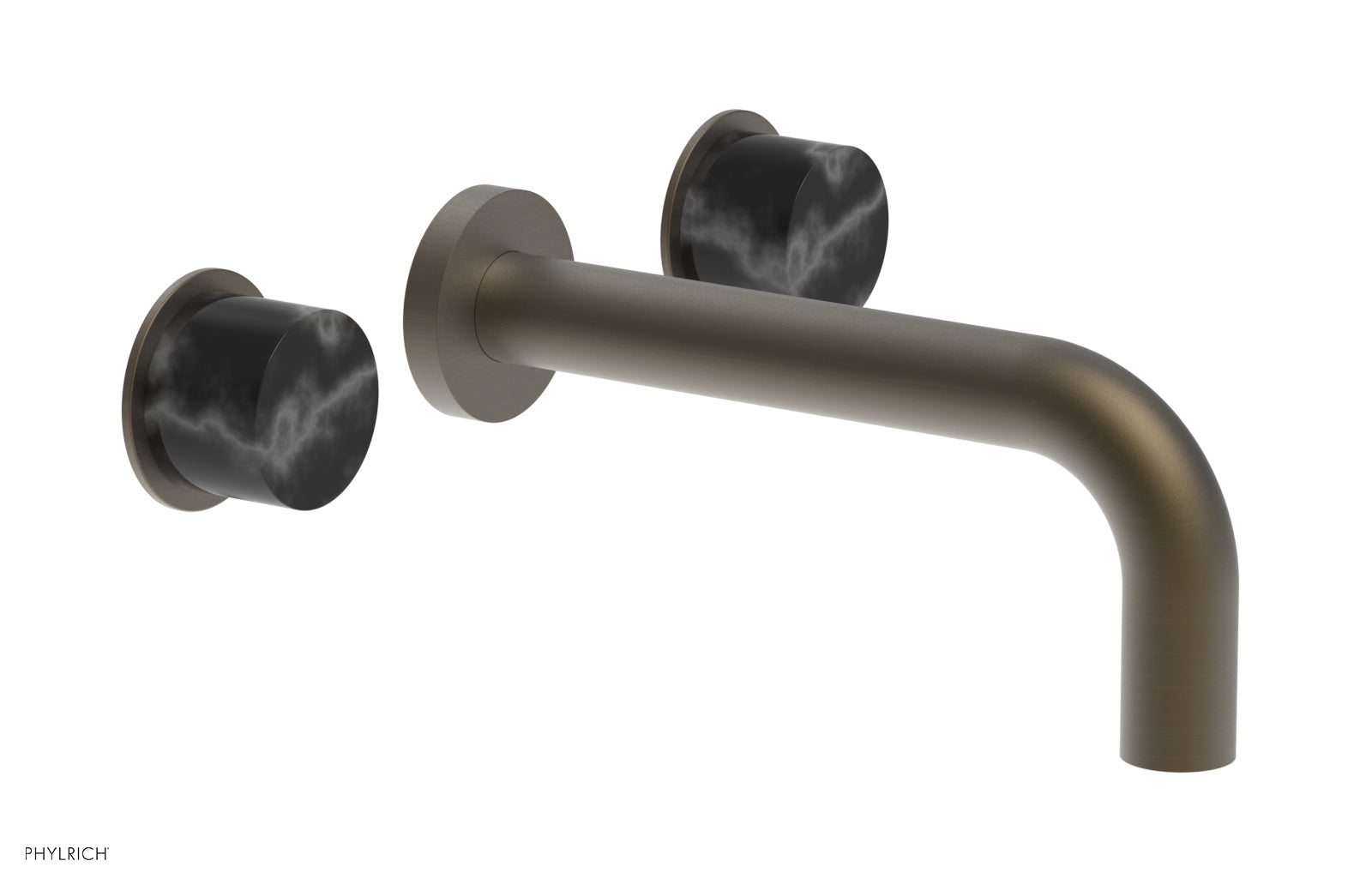 Phylrich BASIC II Wall Tub Set, Black Marble Handles
