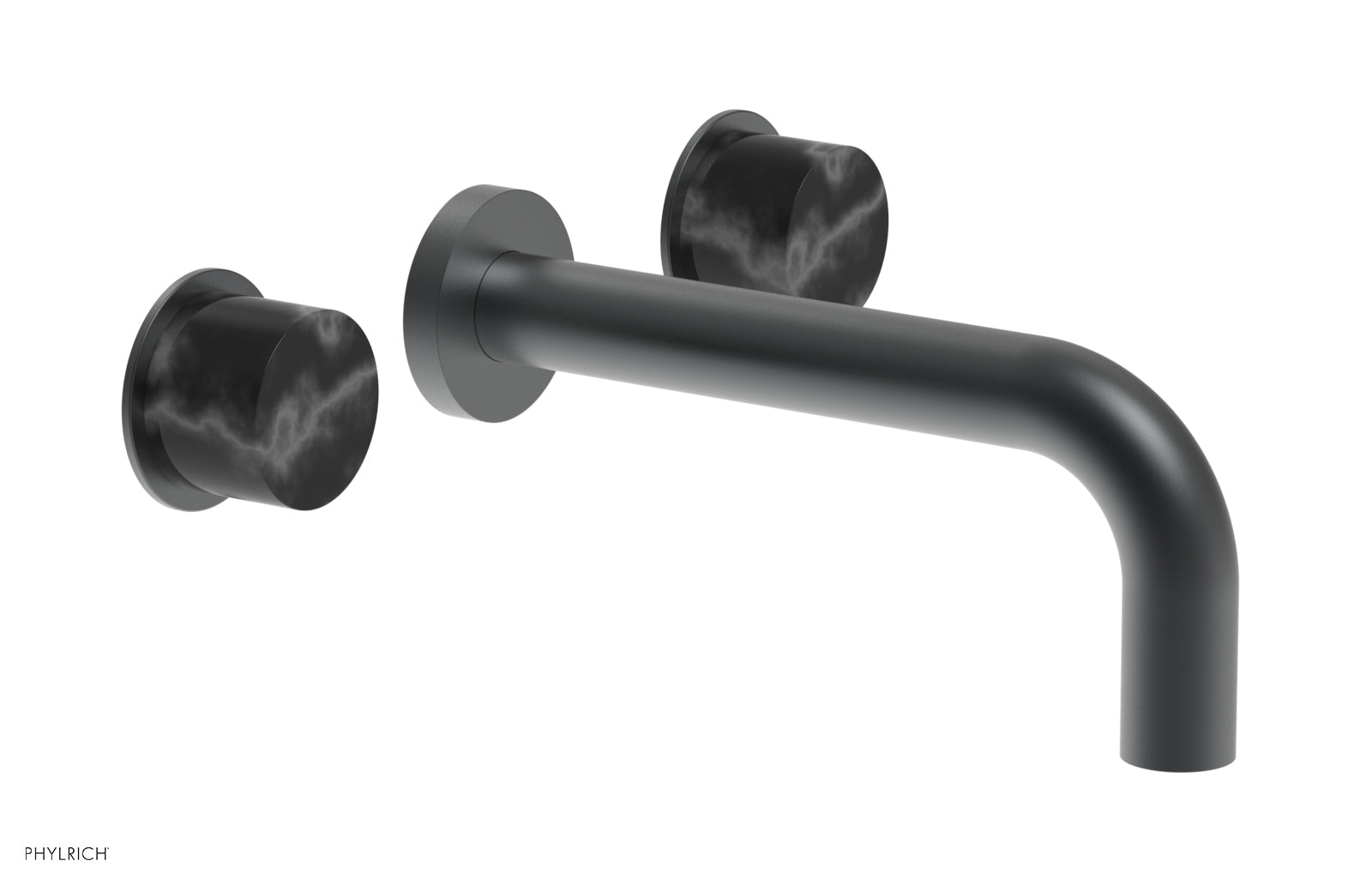 Phylrich BASIC II Wall Tub Set, Black Marble Handles