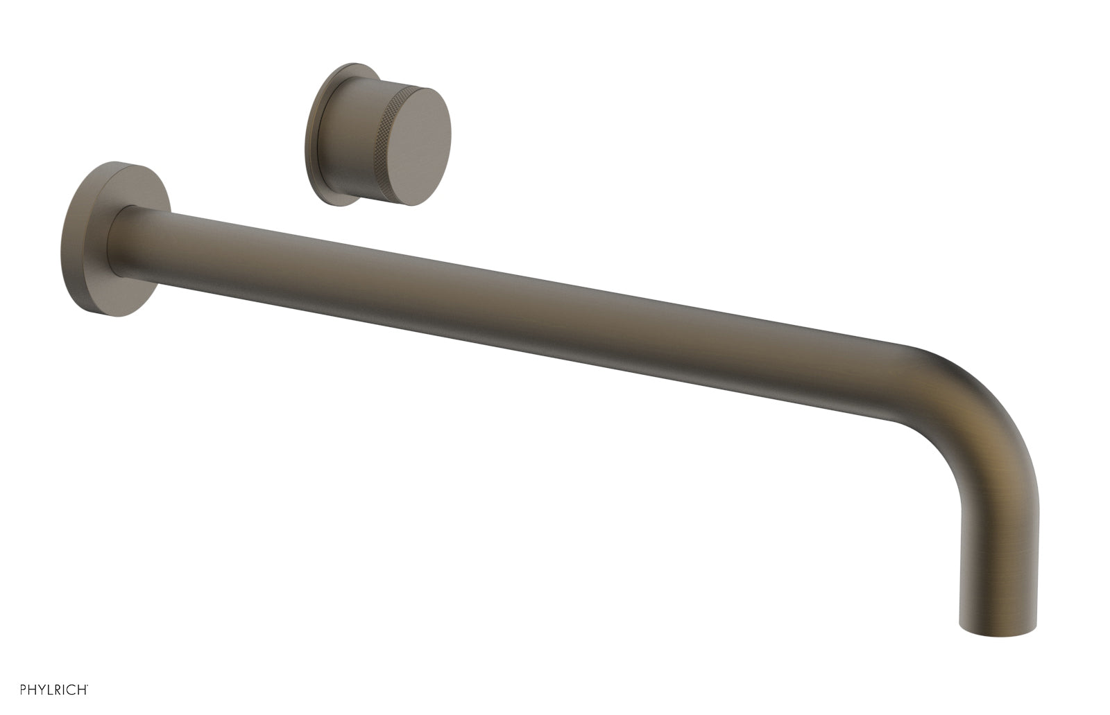 Phylrich Basic II 14" Single Handle Wall Lavatory Set - Knurled Handle
