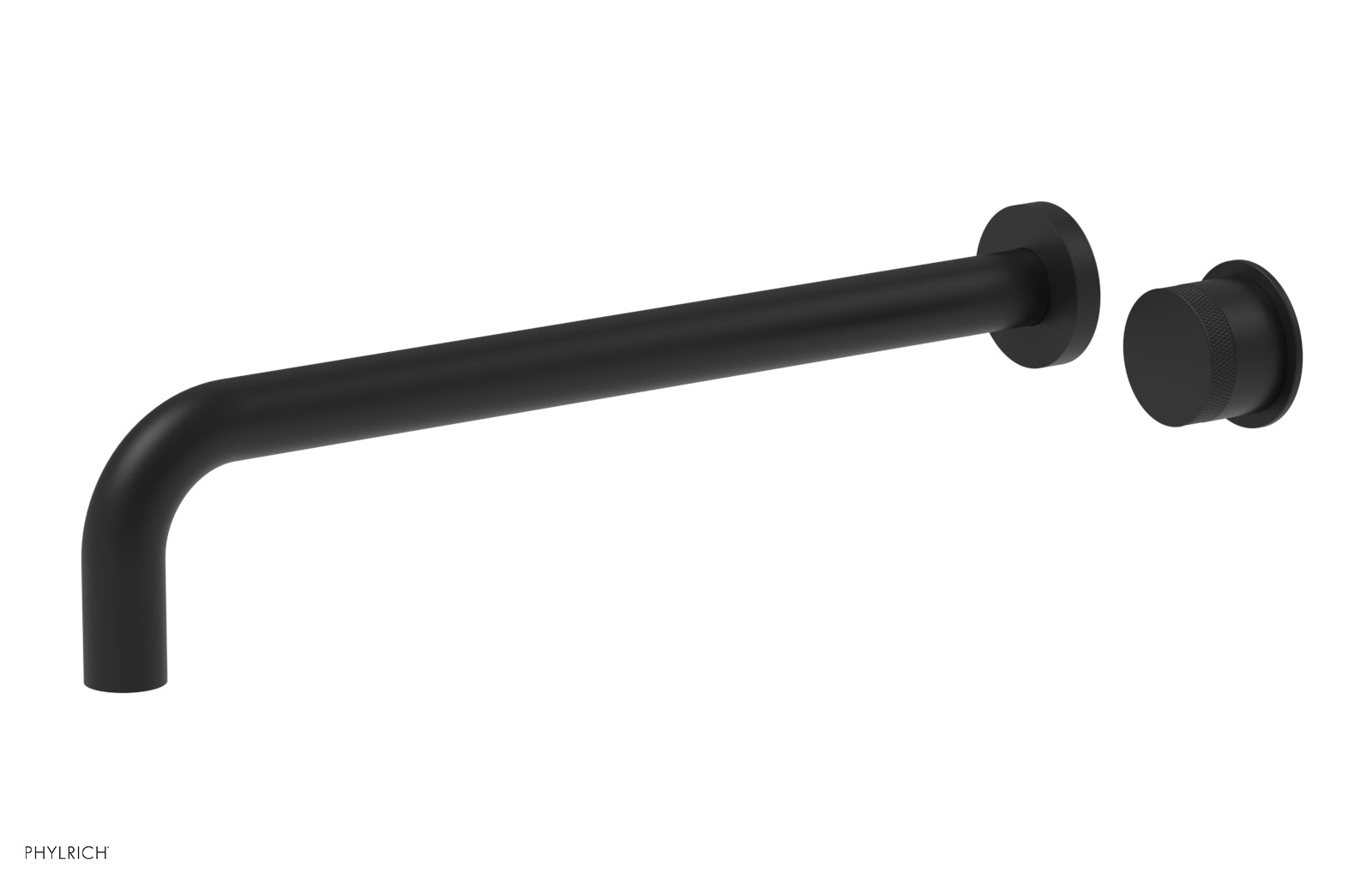 Phylrich Basic II 14" Single Handle Wall Lavatory Set - Knurled Handle
