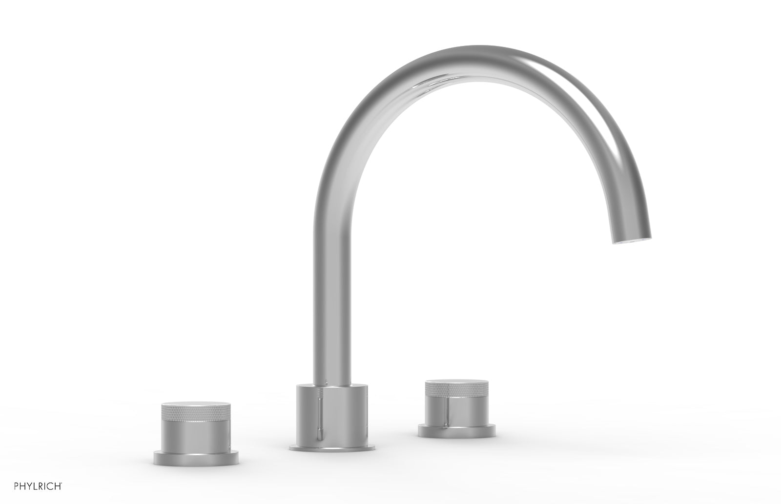 polished chrome deck tub set