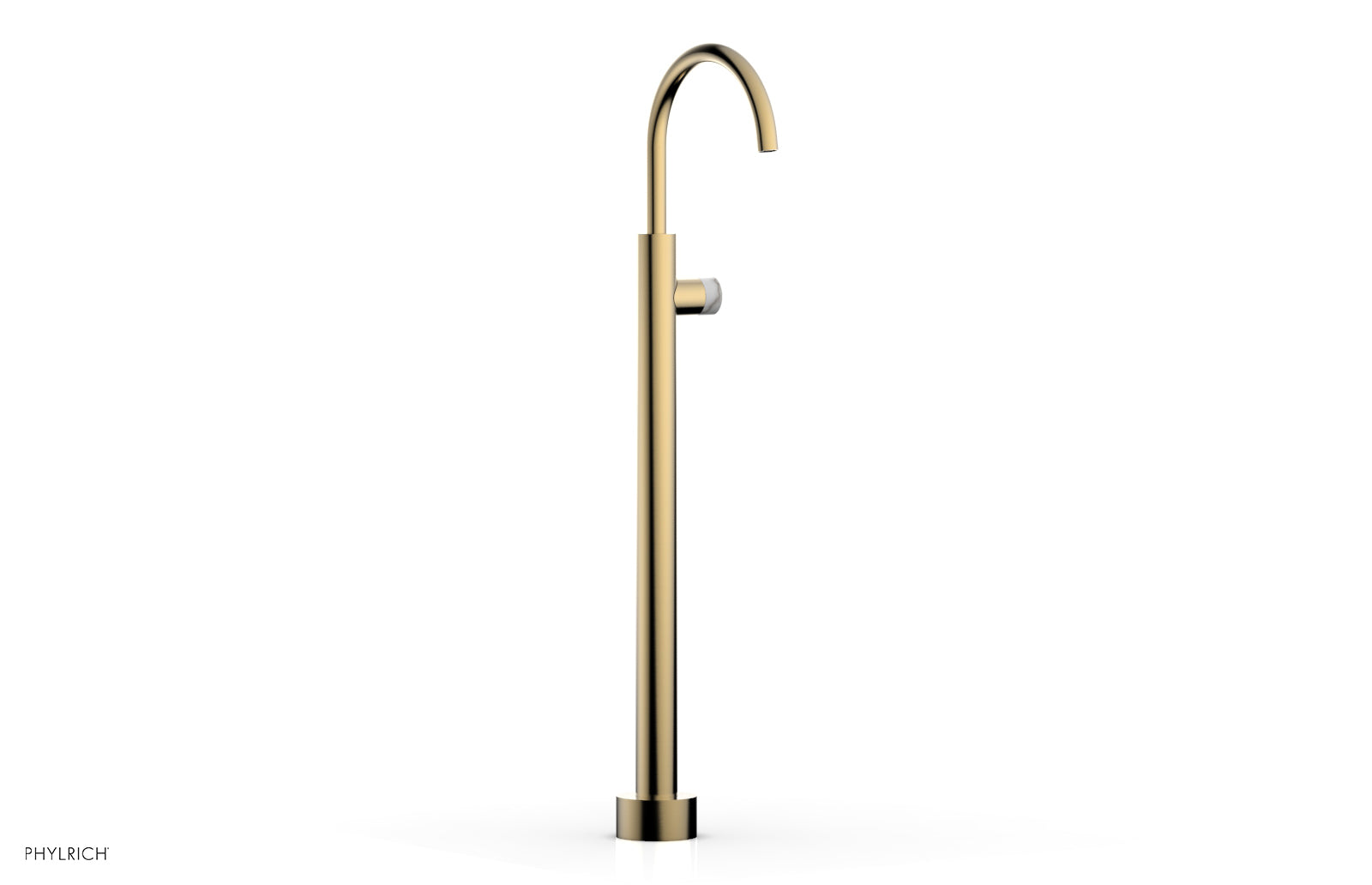 Phylrich BASIC II Tall Floor Mount Tub Filler - Marble Handle