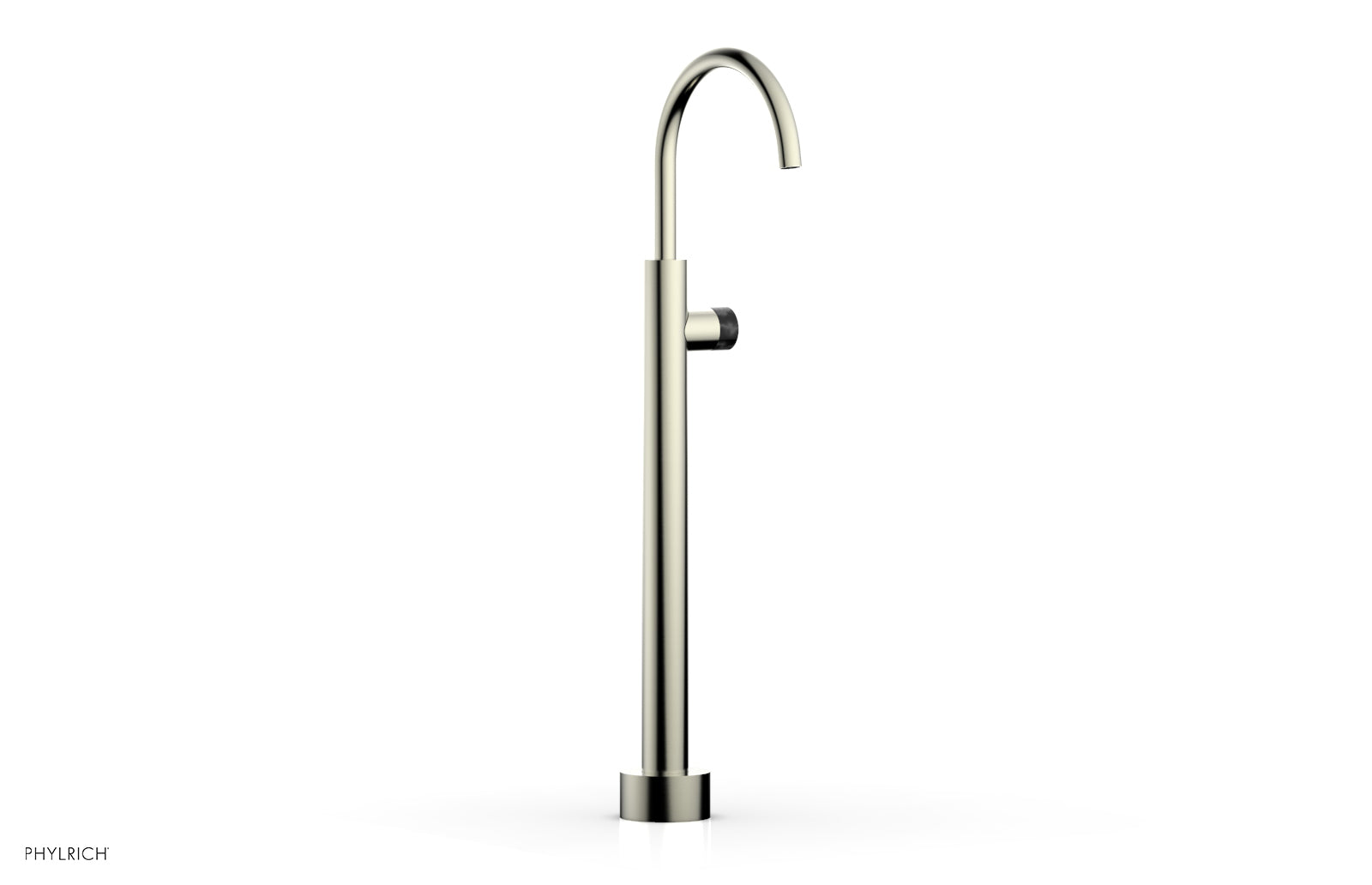 Phylrich BASIC II Low Floor Mount Tub Filler - Marble Handle