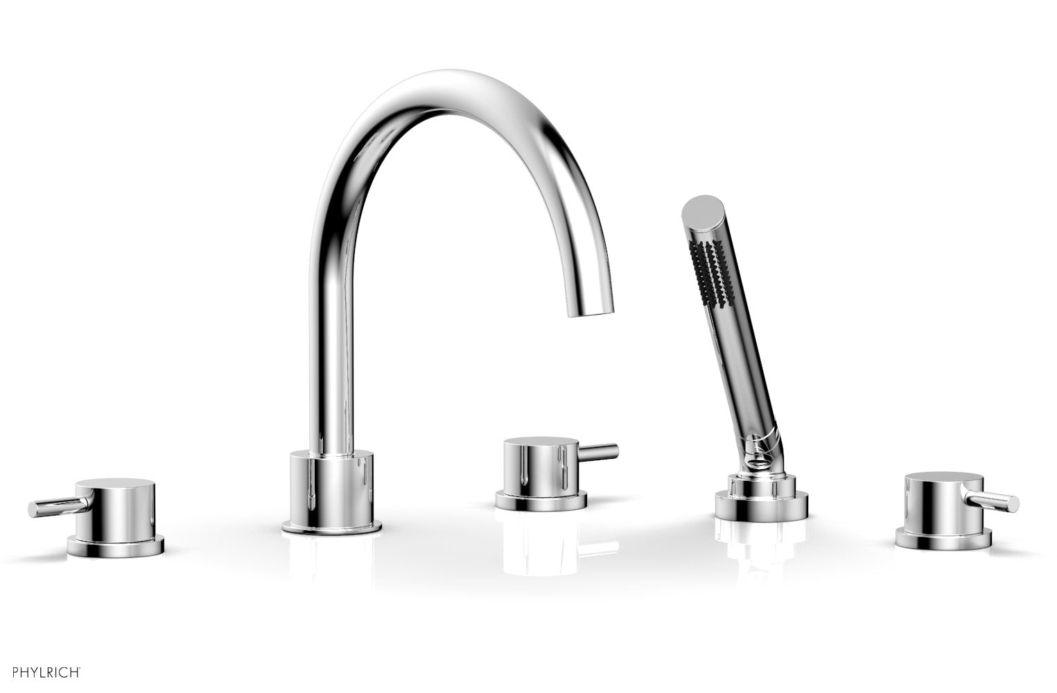 polished chrome deck tub set