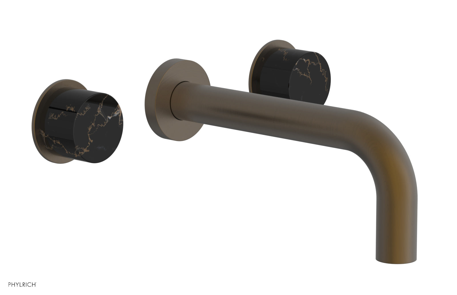 Phylrich BASIC II Wall Tub Set, Black Marble Handles