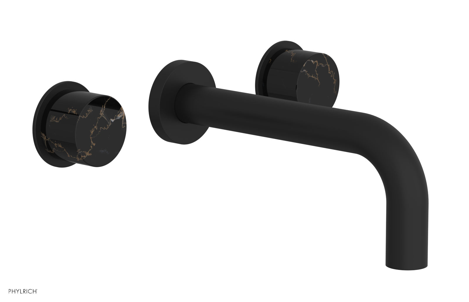 Phylrich BASIC II Wall Tub Set, Black Marble Handles