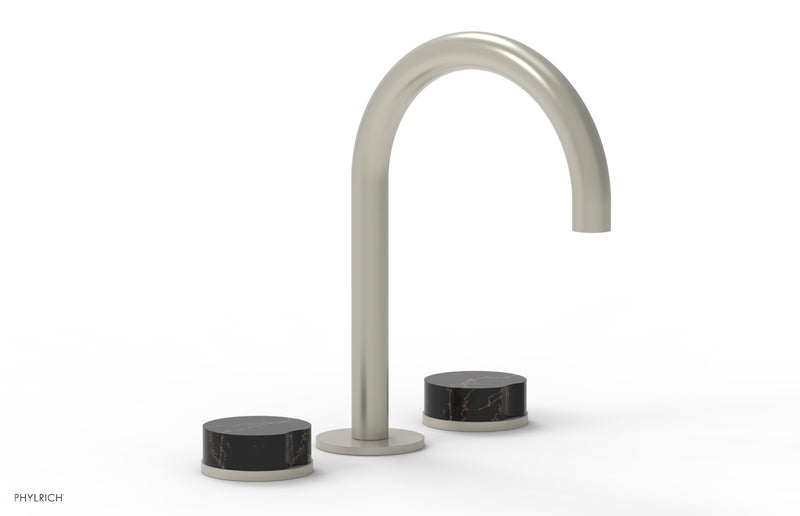 Phylrich CIRC Widespread Faucet - High Spout, Black Marble Handles