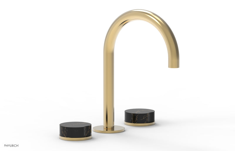 Phylrich CIRC Widespread Faucet - High Spout, Black Marble Handles
