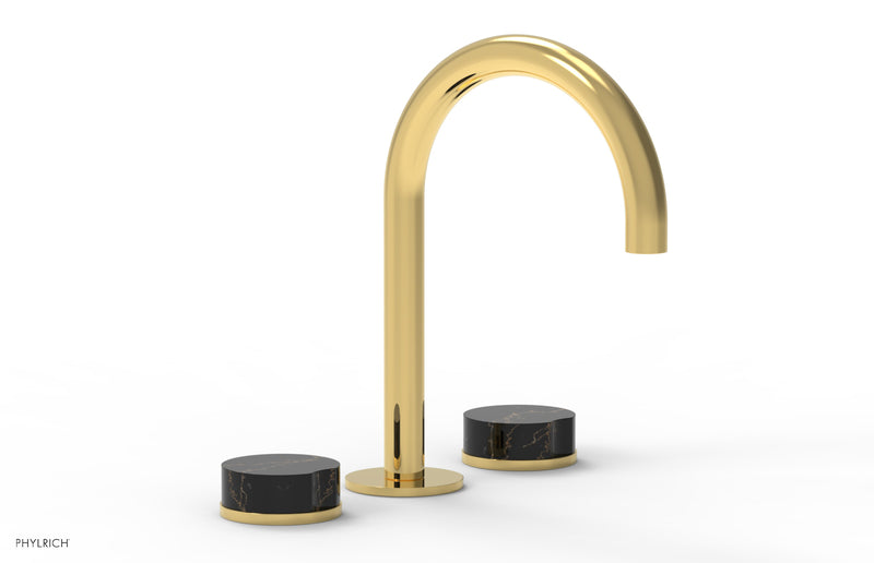 Phylrich CIRC Widespread Faucet - High Spout, Black Marble Handles