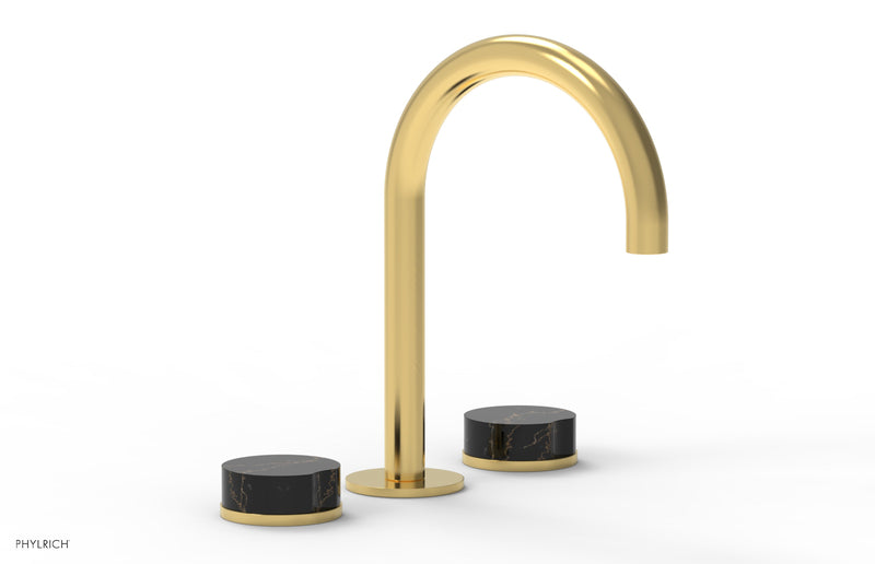 Phylrich CIRC Widespread Faucet - High Spout, Black Marble Handles