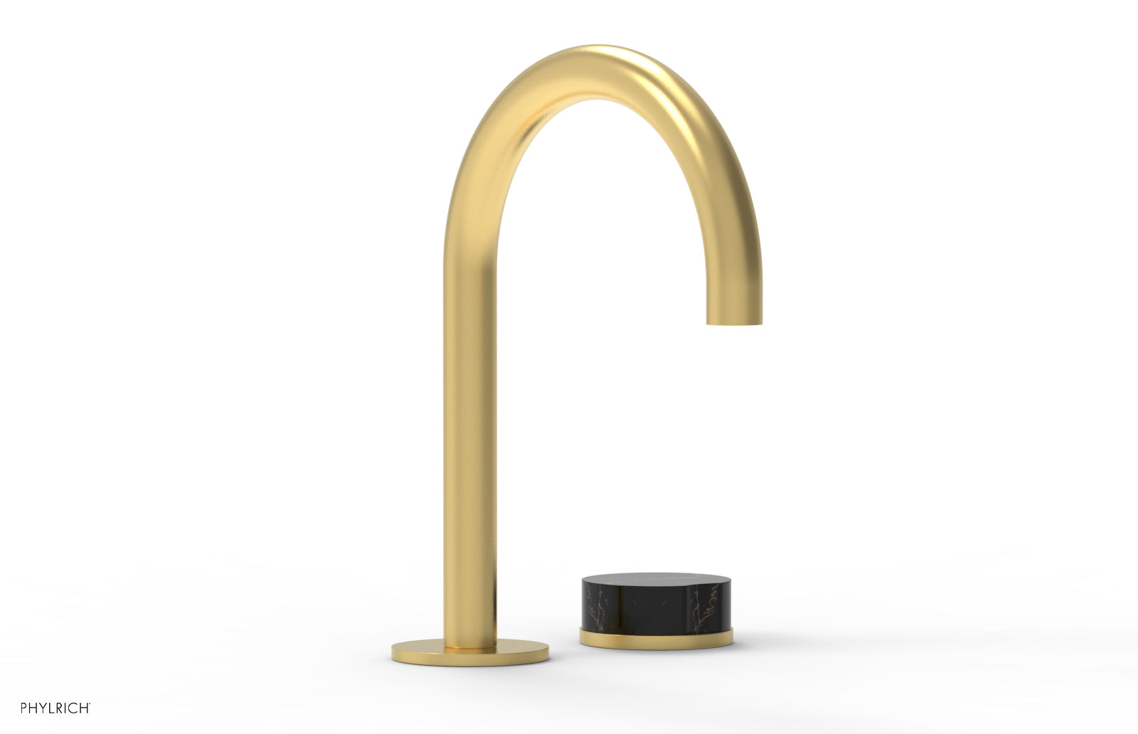 Phylrich CIRC Single Handle Faucet - High Spout, Black Marble Handles