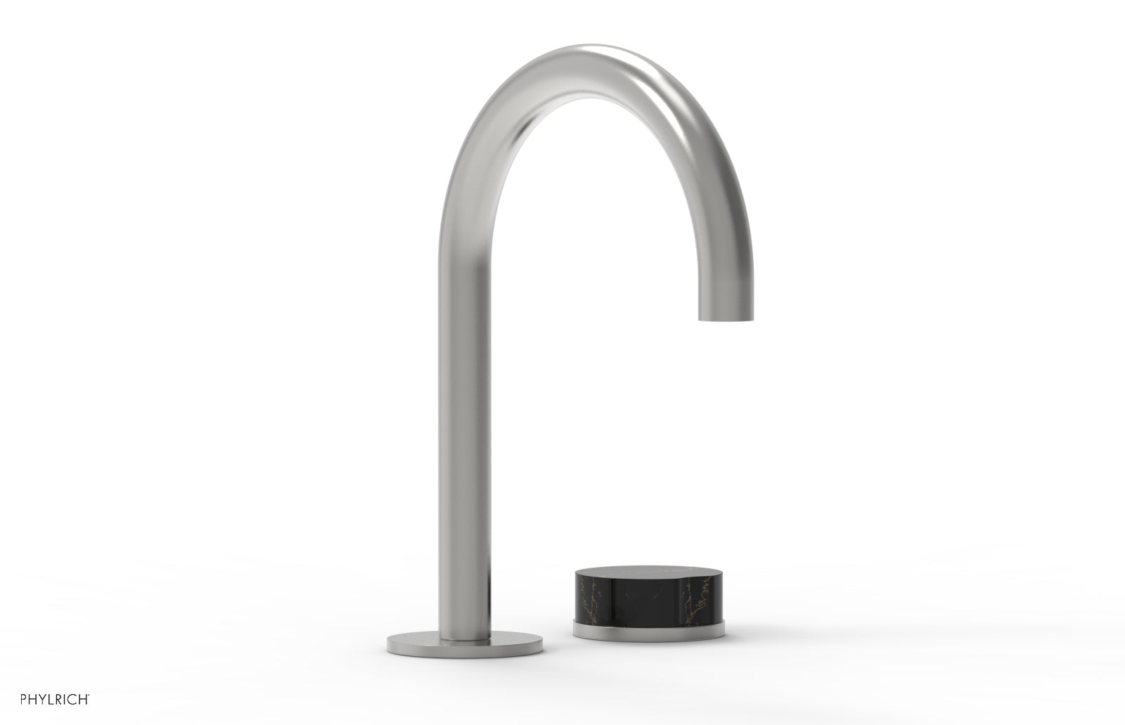 Phylrich CIRC Single Handle Faucet - High Spout, Black Marble Handles