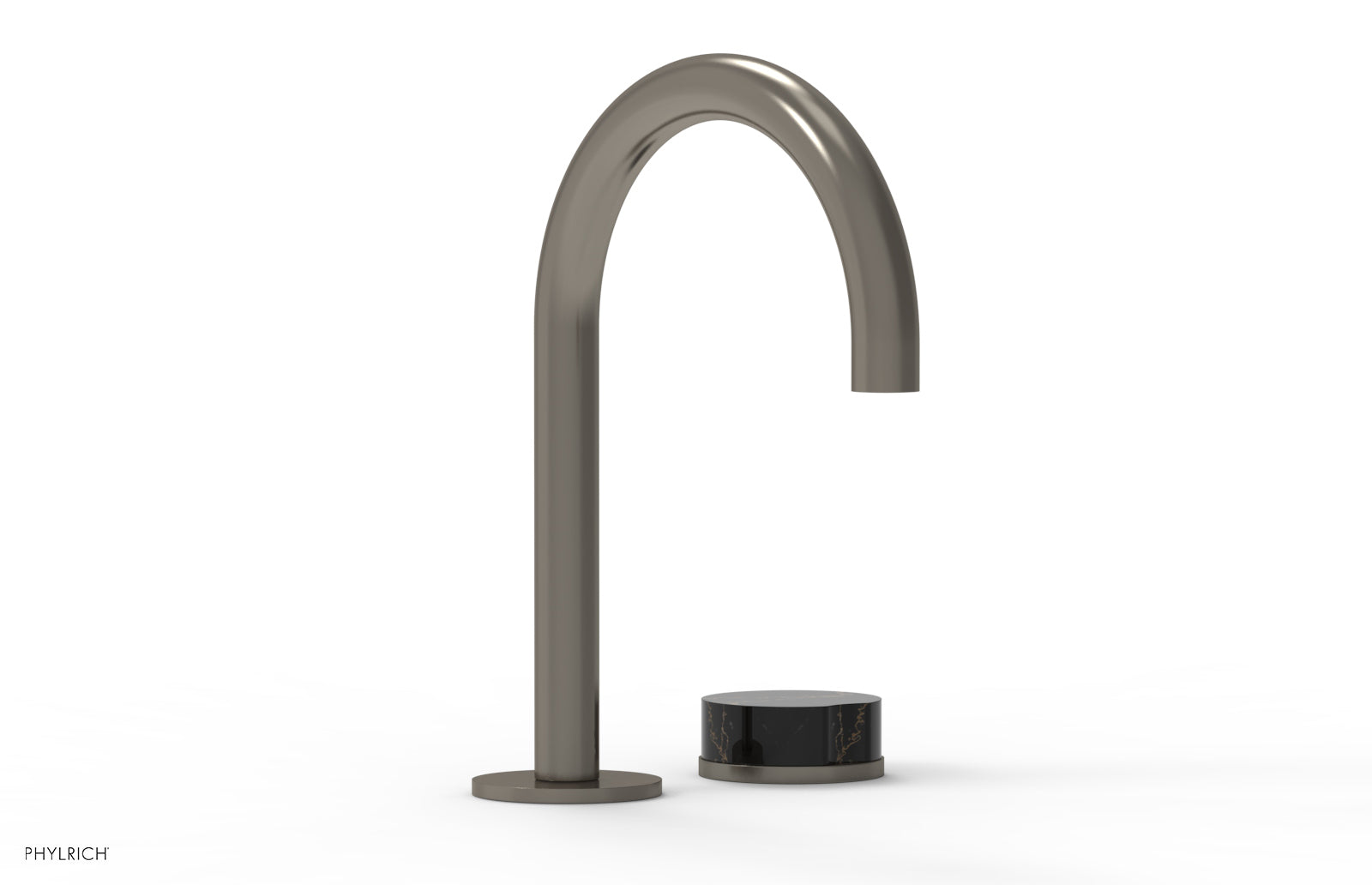 Phylrich CIRC Single Handle Faucet - High Spout, Black Marble Handles