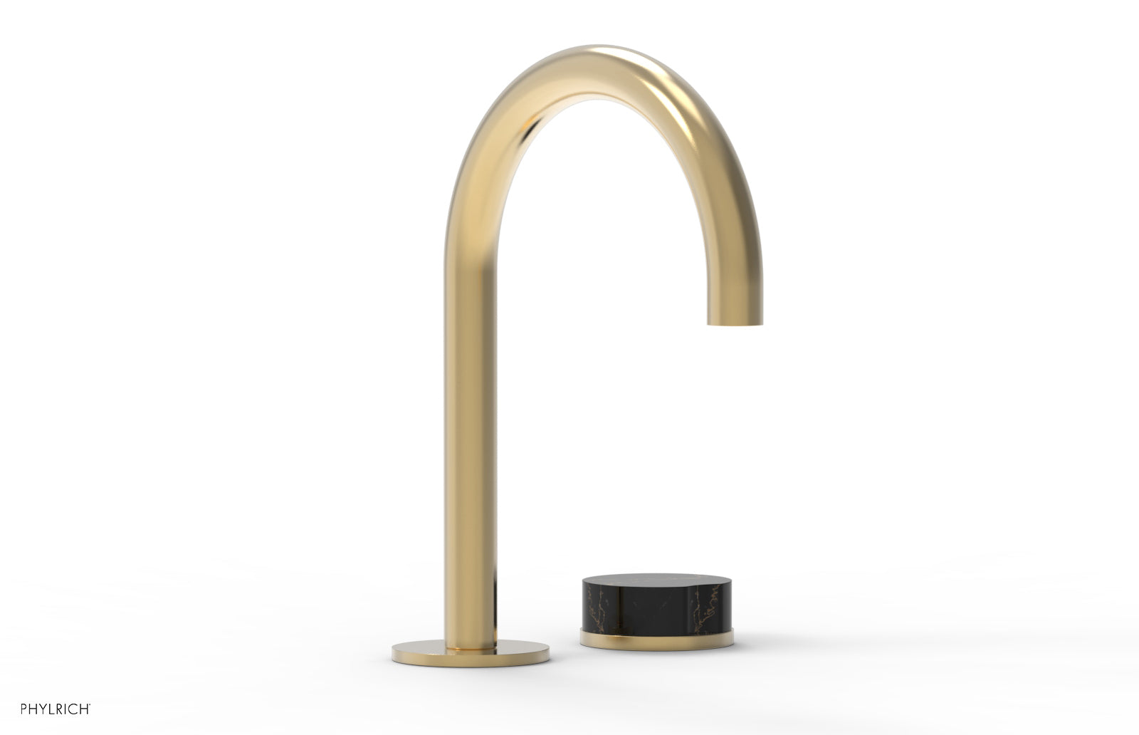 Phylrich CIRC Single Handle Faucet - High Spout, Black Marble Handles