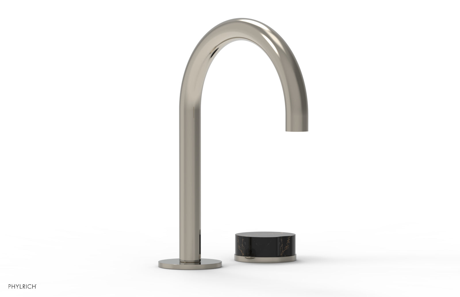 Phylrich CIRC Single Handle Faucet - High Spout, Black Marble Handles