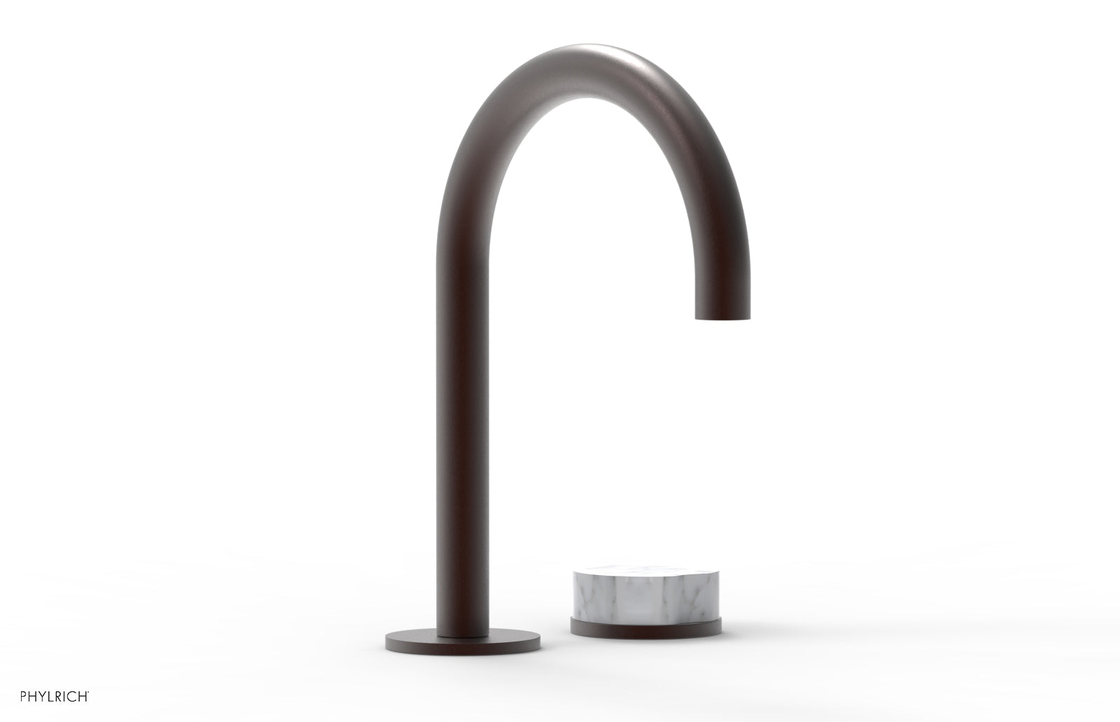 Phylrich CIRC Single Handle Faucet - High Spout, White Marble Handles