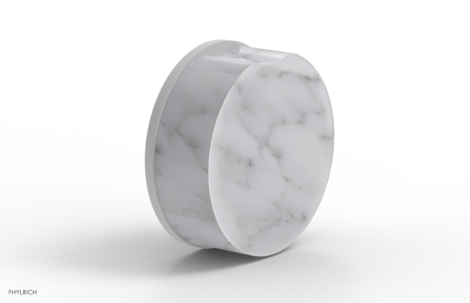 Phylrich CIRC Volume Control/Diverter Trim - White Marble Handle