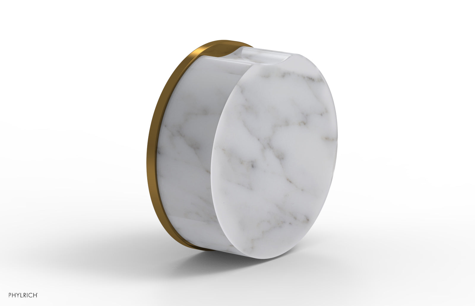 Phylrich CIRC Volume Control/Diverter Trim - White Marble Handle