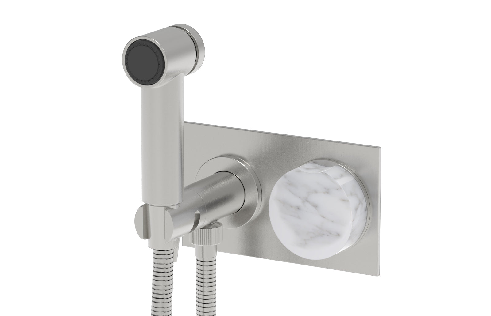 Phylrich CIRC Wall Mounted Bidet, White Marble Handle