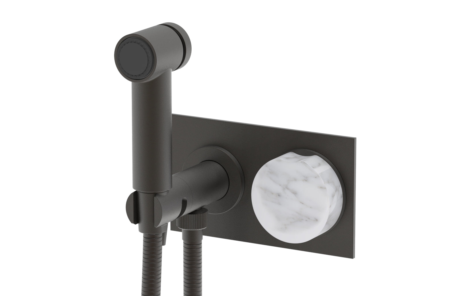 Phylrich CIRC Wall Mounted Bidet, White Marble Handle