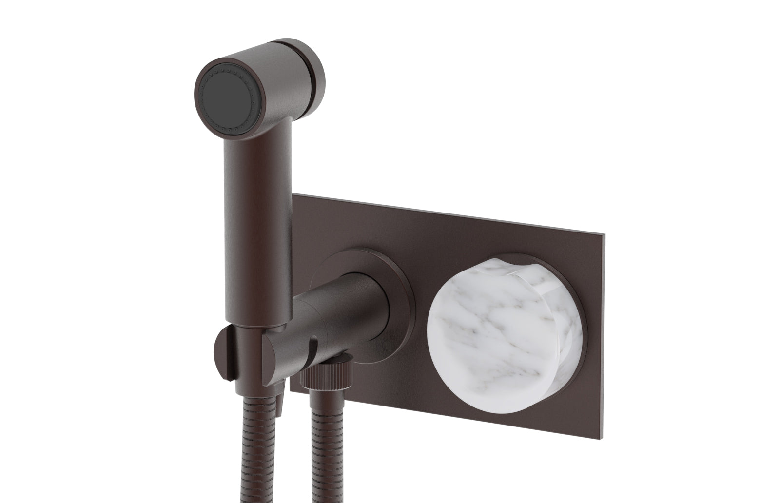 Phylrich CIRC Wall Mounted Bidet, White Marble Handle
