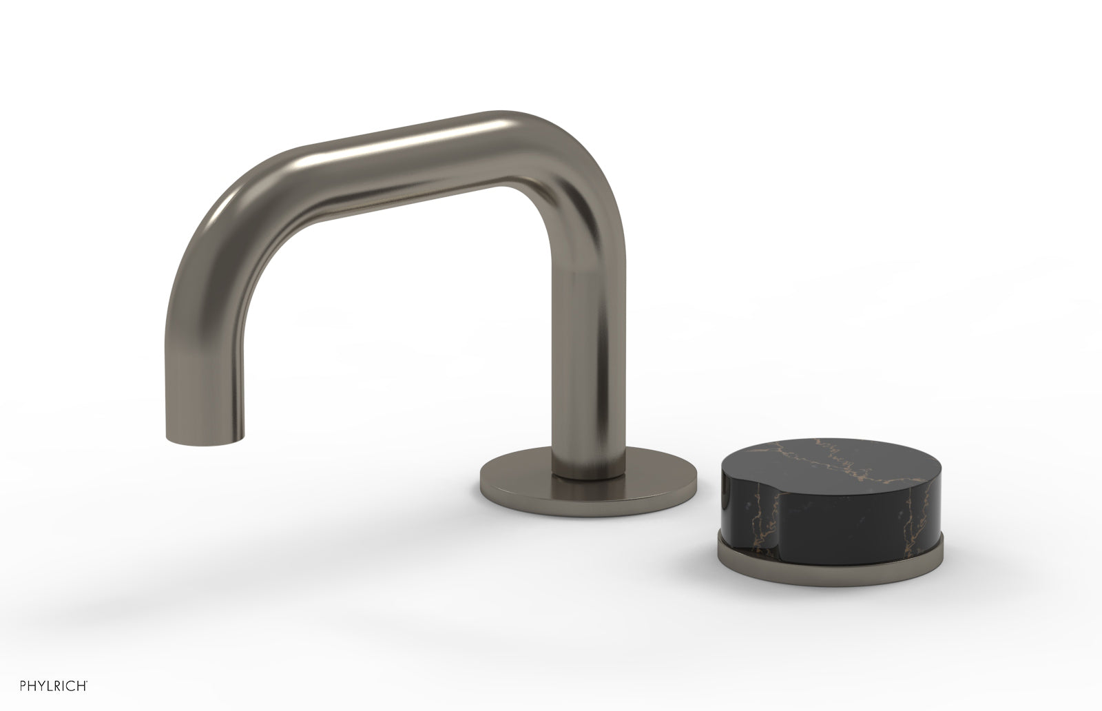 Phylrich CIRC Single Handle Faucet - Low Spout, Black Marble Handle