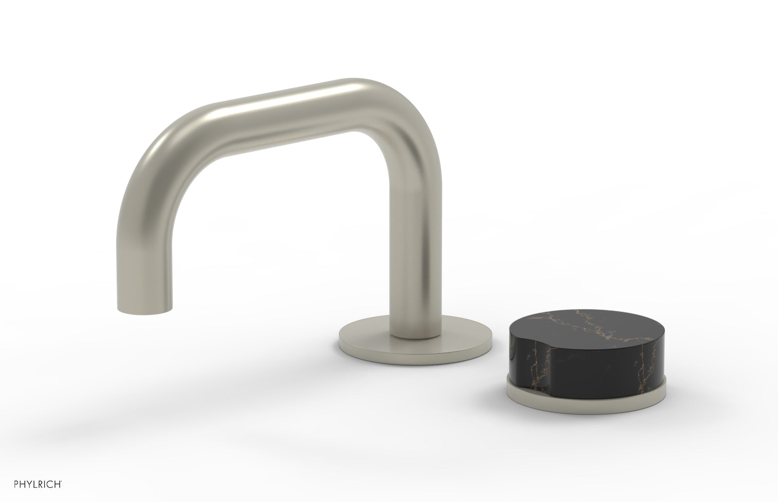 Phylrich CIRC Single Handle Faucet - Low Spout, Black Marble Handle