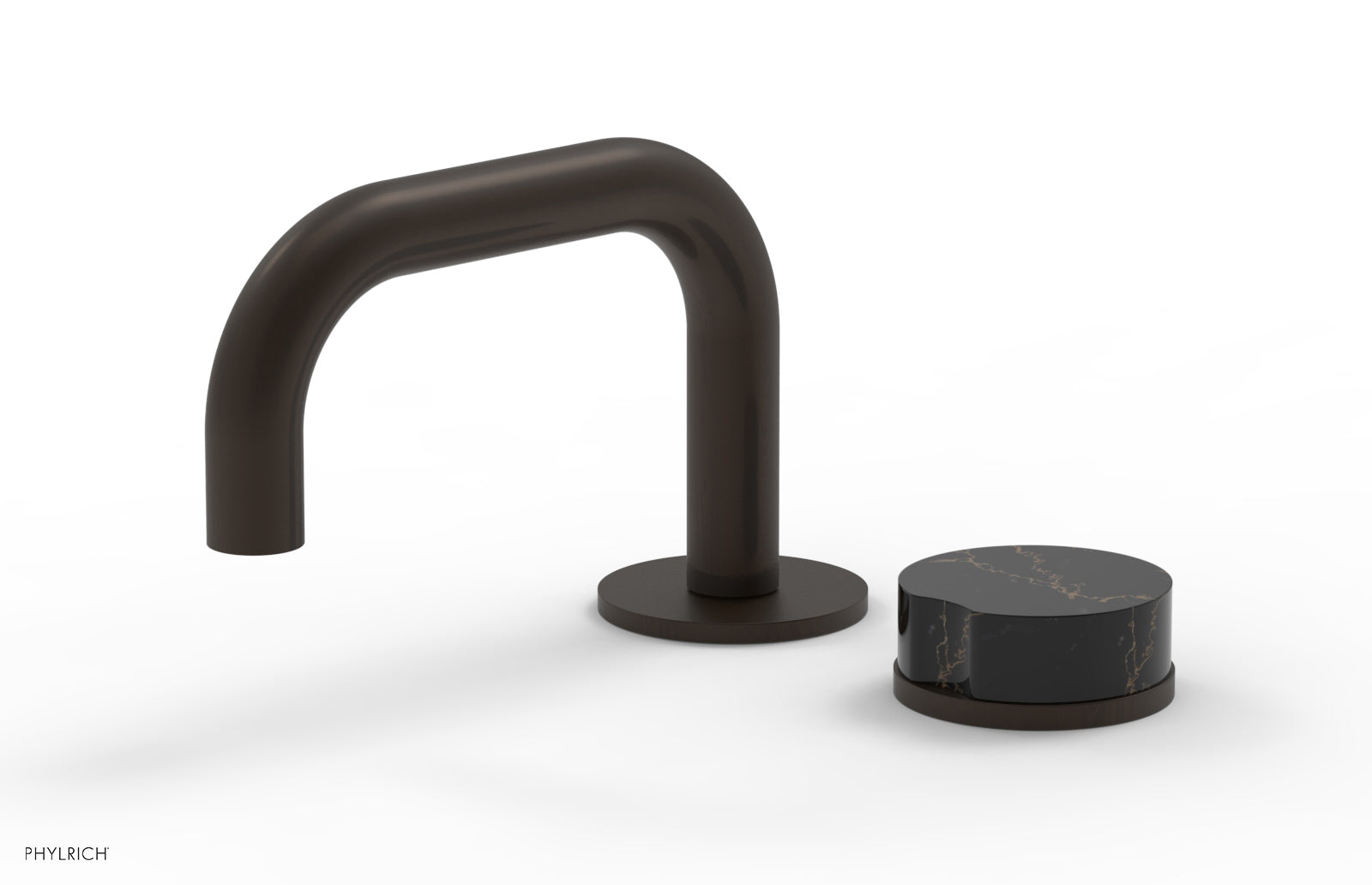 Phylrich CIRC Single Handle Faucet - Low Spout, Black Marble Handle