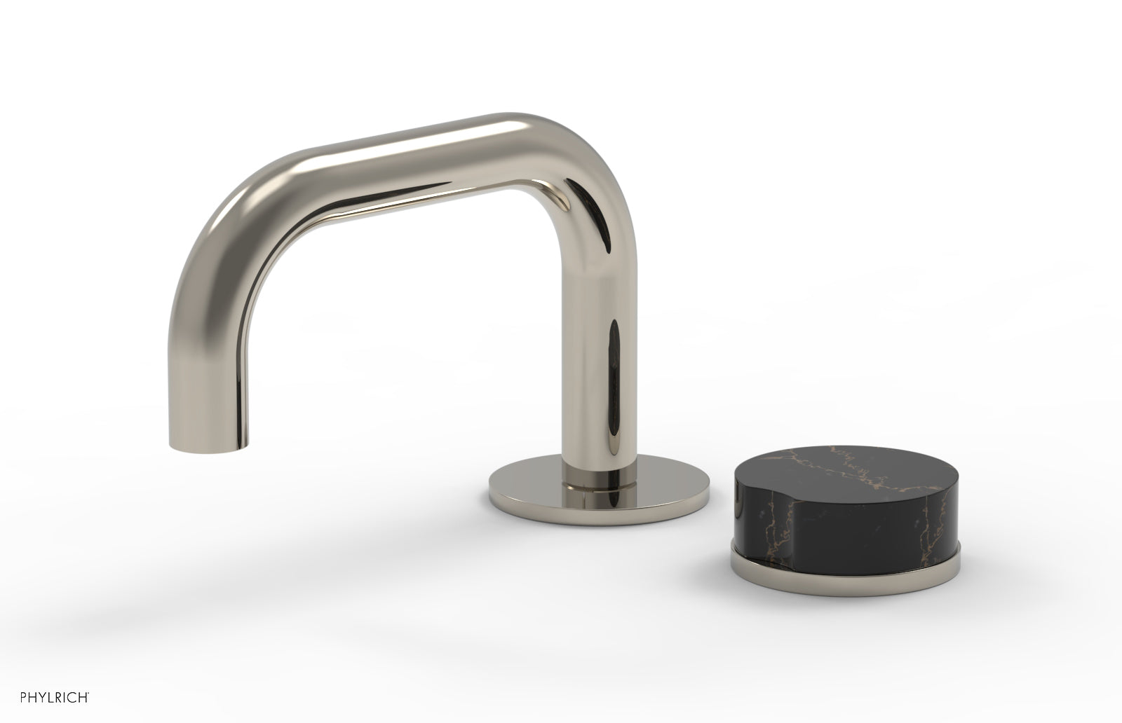 Phylrich CIRC Single Handle Faucet - Low Spout, Black Marble Handle