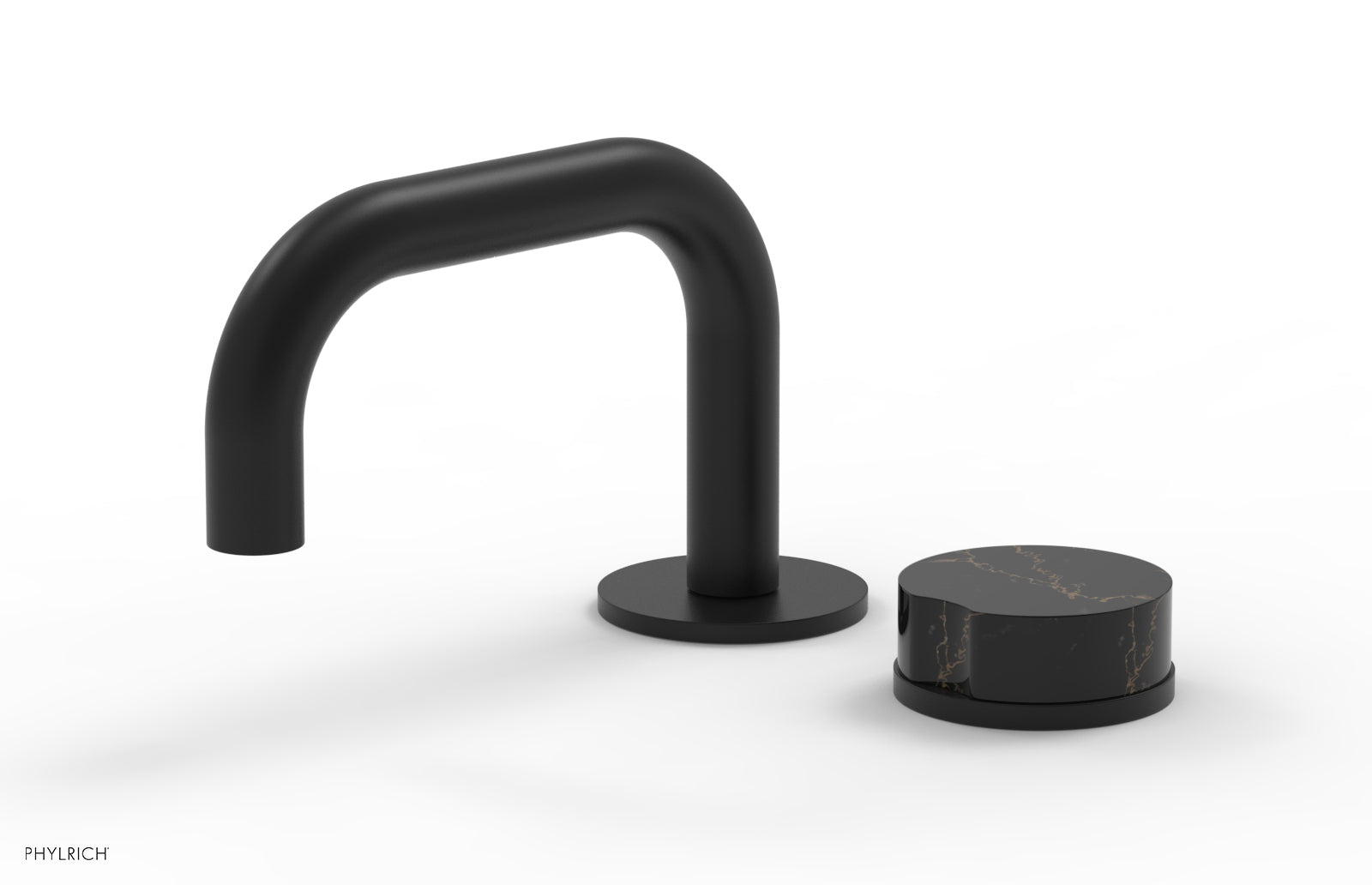 Phylrich CIRC Single Handle Faucet - Low Spout, Black Marble Handle