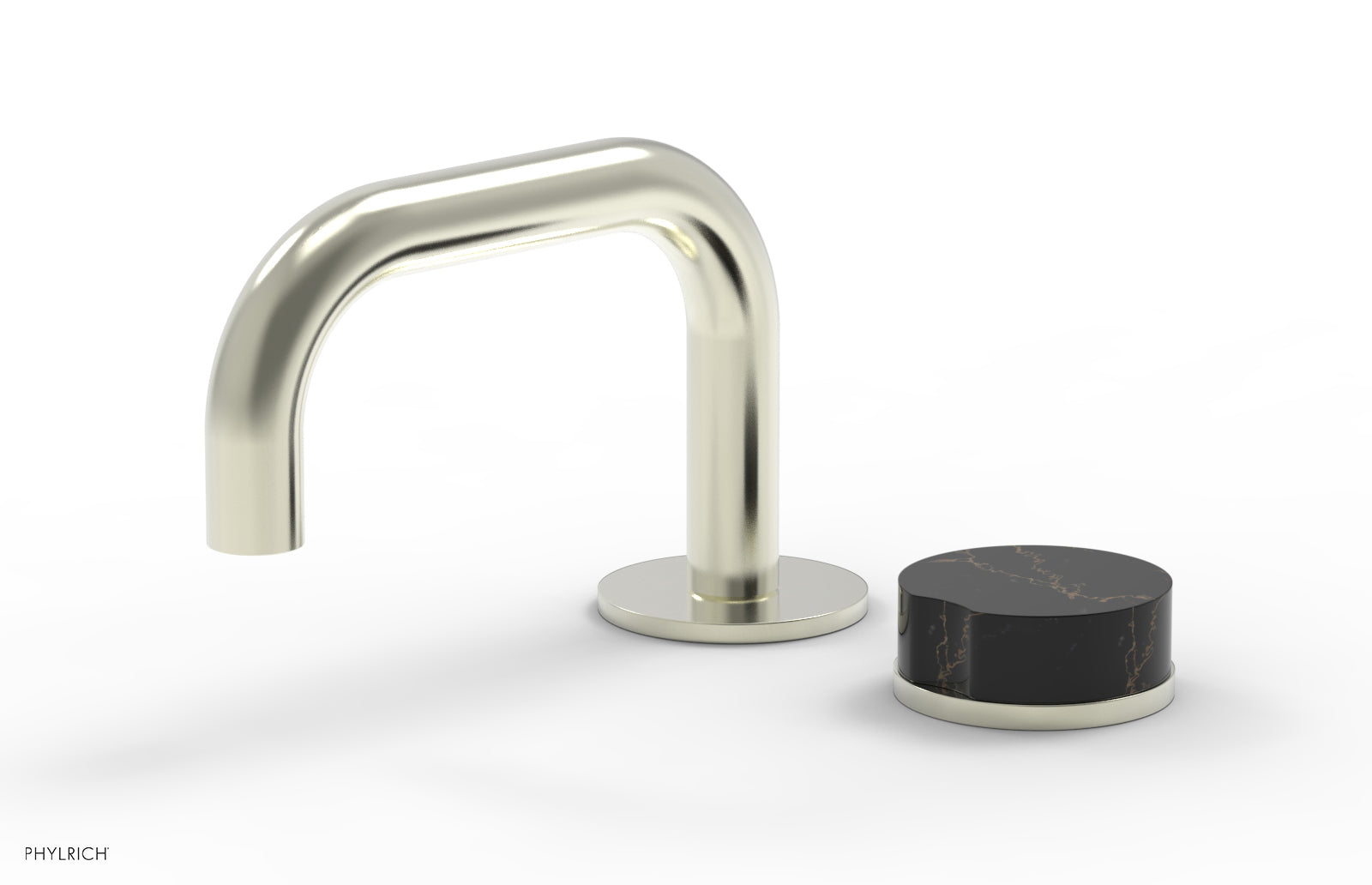 Phylrich CIRC Single Handle Faucet - Low Spout, Black Marble Handle