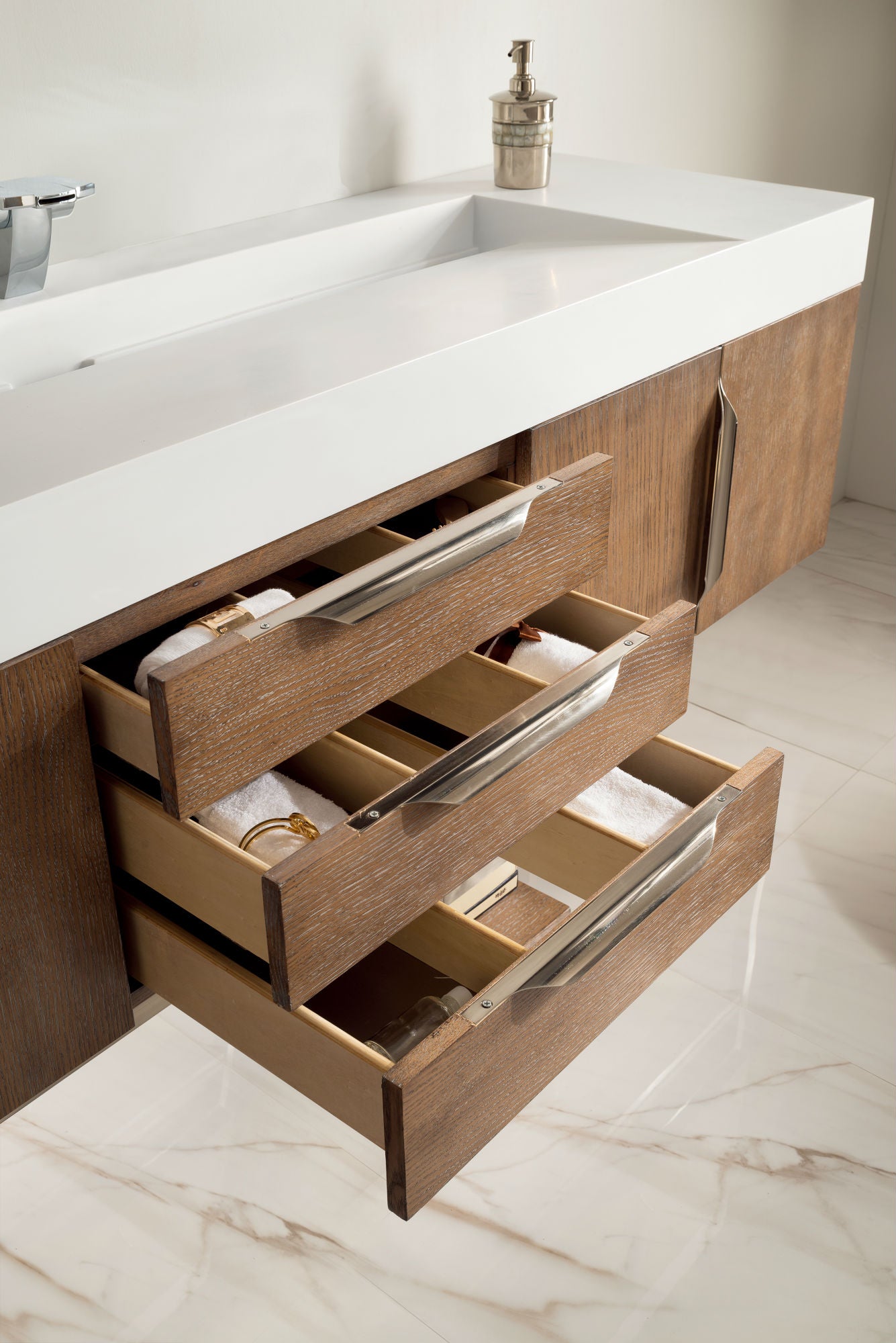 latte oak vanity