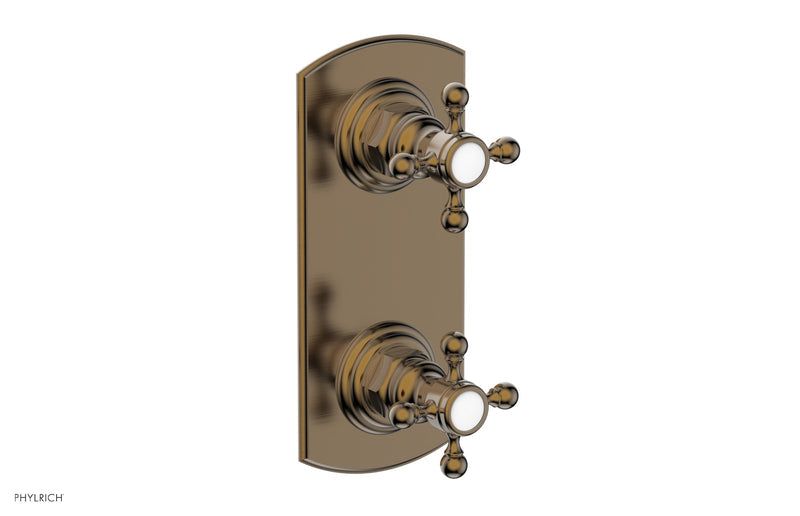 Phylrich HEX TRADITIONAL 1/2" Thermostatic Valve with Volume Control or Diverter Cross Handles