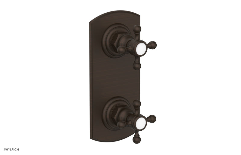 Phylrich HEX TRADITIONAL 1/2" Thermostatic Valve with Volume Control or Diverter Cross Handles