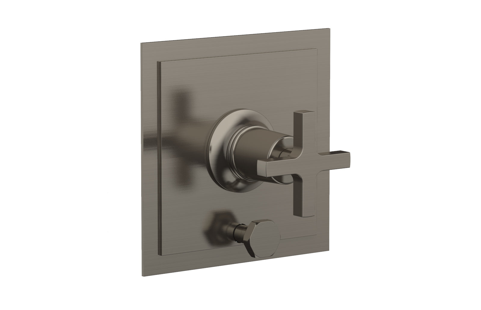 Phylrich HEX MODERN Pressure Balance Shower Plate with Diverter and Handle Trim Set - Cross Handle