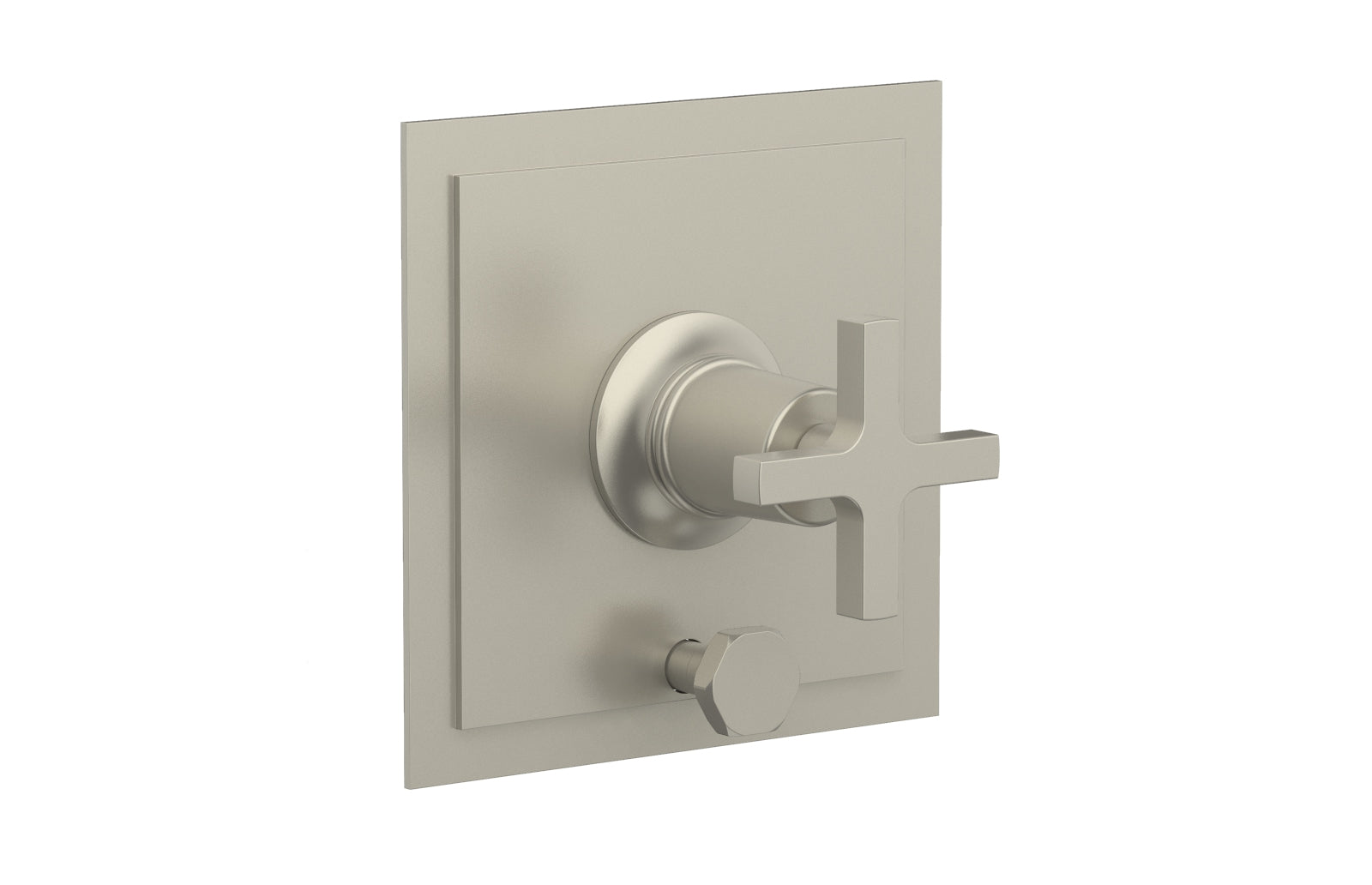 Phylrich HEX MODERN Pressure Balance Shower Plate with Diverter and Handle Trim Set - Cross Handle