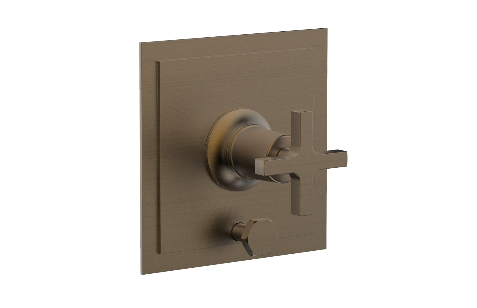 Phylrich HEX MODERN Pressure Balance Shower Plate with Diverter and Handle Trim Set - Cross Handle